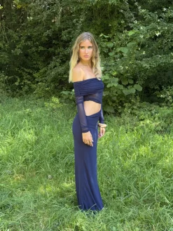 Delora maxikjole - Navy