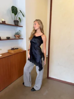 Dixie kjole med blonder - Sort