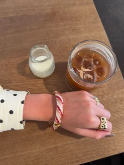 Eivora armbånd med striber - Rosa/Lyserød/hvid