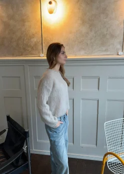 Elara mohair striktrøje - Beige