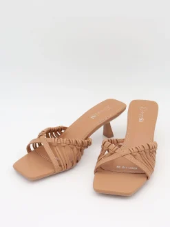 Elba mules med fletdetaljer - Beige