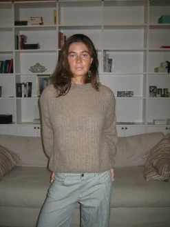 Elina striktrøje - Beige