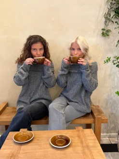 Elinor off shoulder strik - Grå