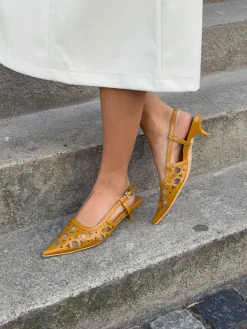 Embla kitten heels - Karrygul