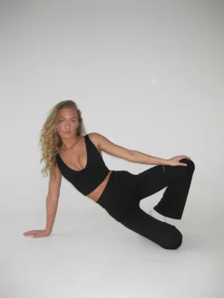 Essential flared pants - Jet black