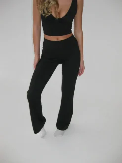 Essential flared pants - Jet black