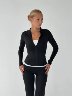 Essential zip up jakke - Jet black