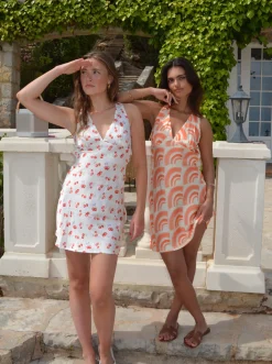 Evie kjole med mønster - Orange
