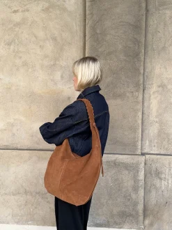 Fiala suede taske - Brun
