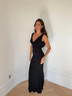 Flora maxikjole - Sort