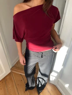 Florine figursyet t-shirt - Rød