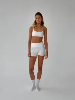 Folded essential shorts - Marshmallow