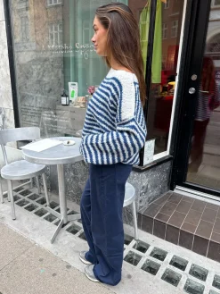 Gabardin jacquard jeans - Navy