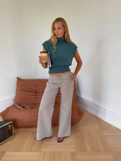 Gerda jeans med detaljer - Taupe