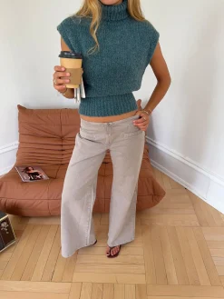 Gerda jeans med detaljer - Taupe