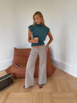 Gerda jeans med detaljer - Taupe