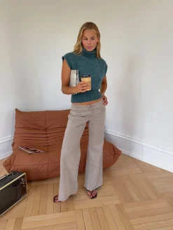 Gerda jeans med detaljer - Taupe