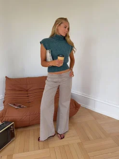 Gerda jeans med detaljer - Taupe