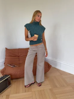 Gerda jeans med detaljer - Taupe