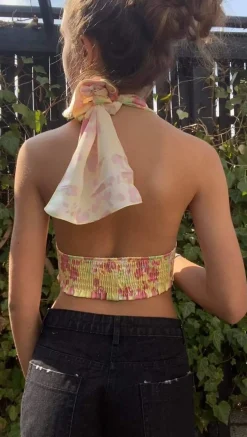 Gianna blomstertop - gul