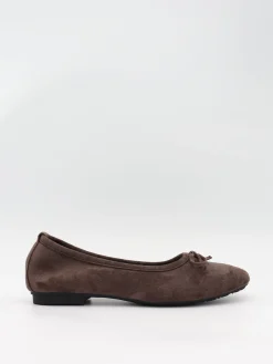 Gina ballerina i ruskind - Mørkebrun