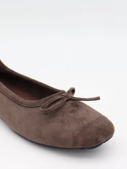 Gina ballerina i ruskind - Mørkebrun