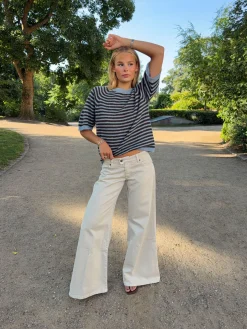 Hedda jeans med brede ben - Beige