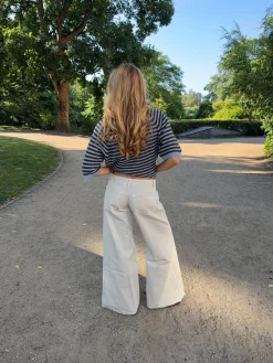 Hedda jeans med brede ben - Beige