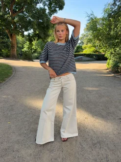 Hedda jeans med brede ben - Beige
