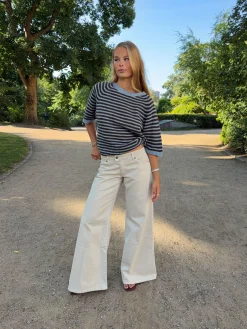 Hedda jeans med brede ben - Beige