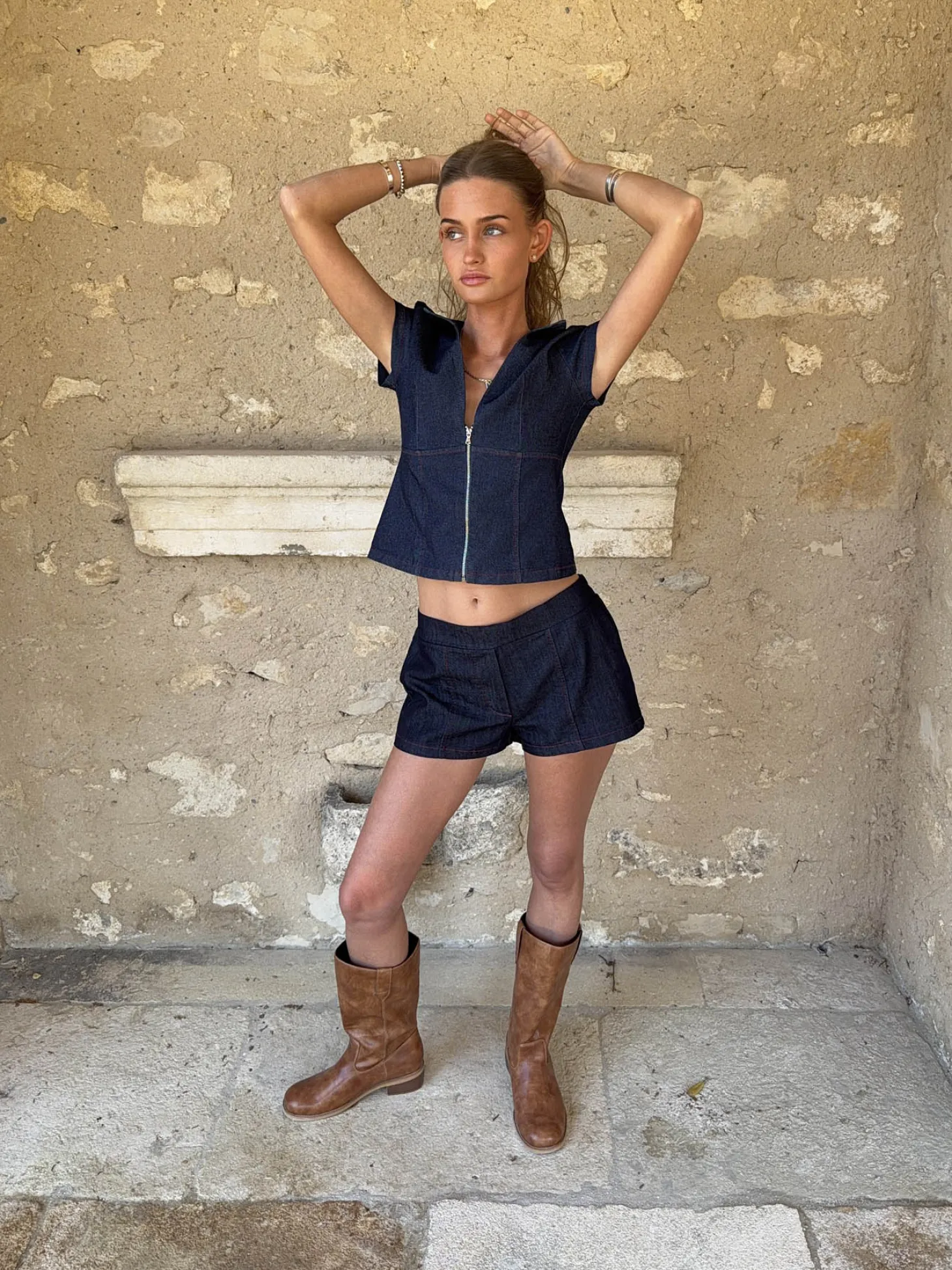 Helina denimshorts - Mørkeblå