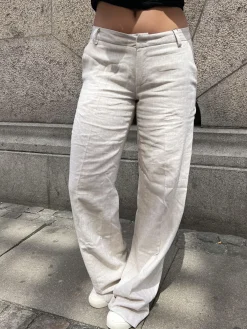 Herringbone bukser - Beige/hvid