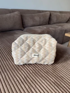 Honey lille toilettaske med mønster - Beige