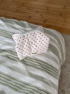 Honey lille toilettaske med prikker - Hvid/rød