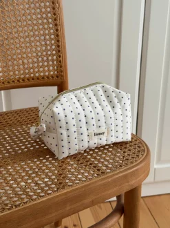 Honey lille toilettaske med prikker - Hvid/navy