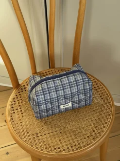 Honey lille toilettaske med tern - Blå