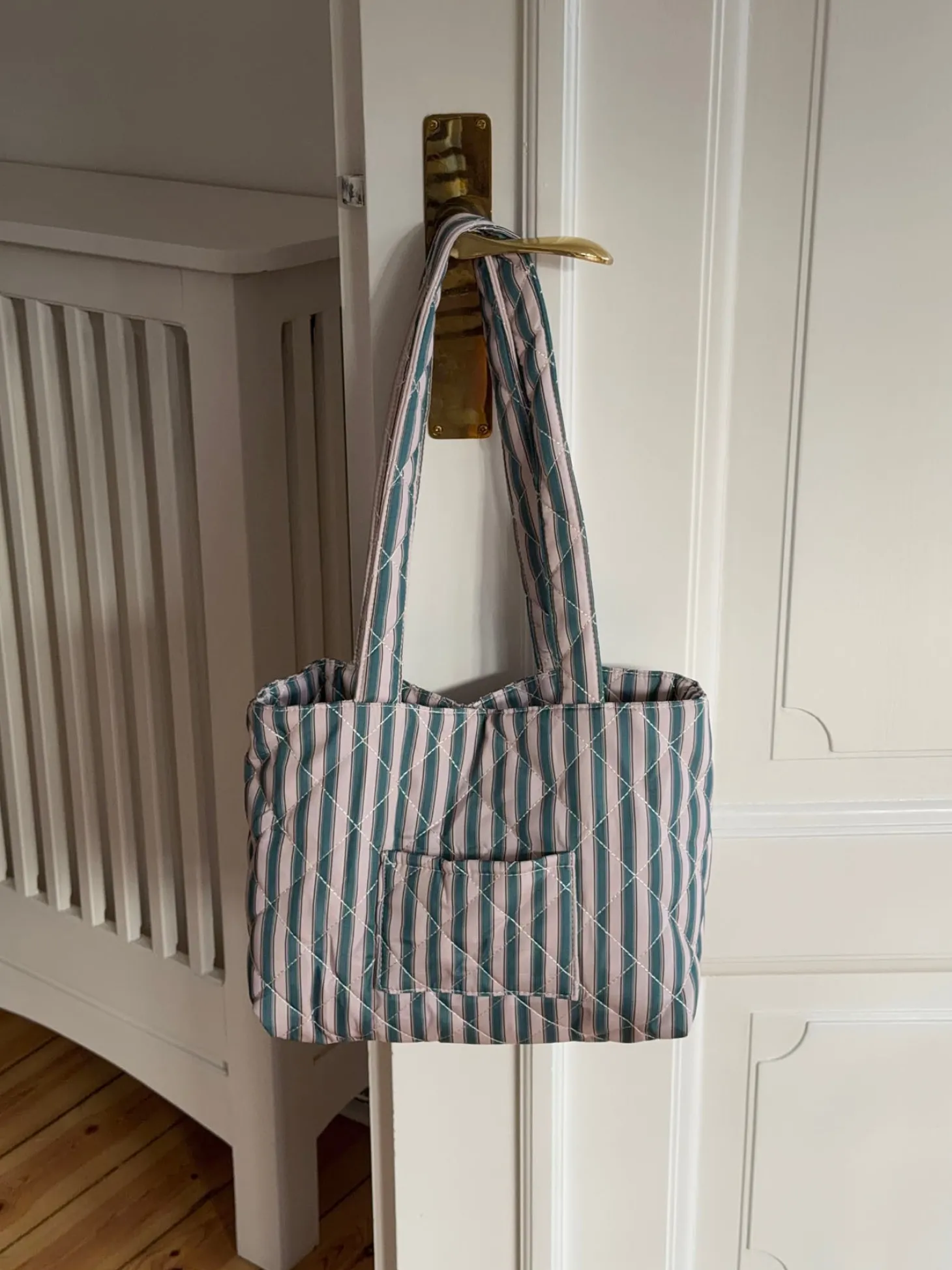 Honey net med striber - Beige/grøn