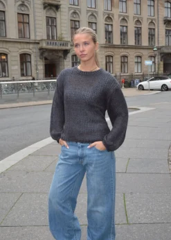 Ina striktrøje - Mørk grå