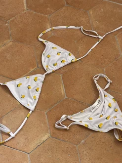 Inessa bikini med citroner - Hvid/gul