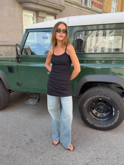 Janna minikjole i rib - sort
