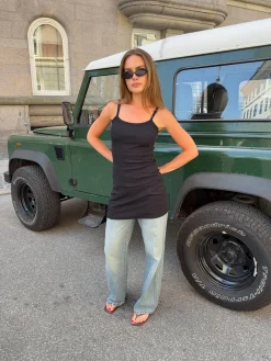 Janna minikjole i rib - sort