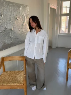 Jannie skjorte med åben ryg - Hvid