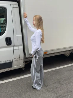 Janny sweatpants med blonder - Grå