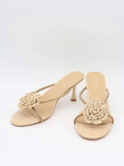 Jenna stiletter med flettet blomsterdetalje - Off white