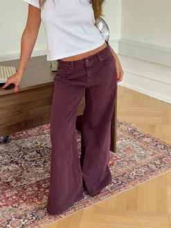 Johanne jeans med brede ben - Lilla