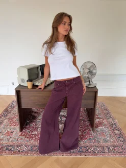 Johanne jeans med brede ben - Lilla