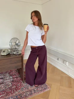 Johanne jeans med brede ben - Lilla