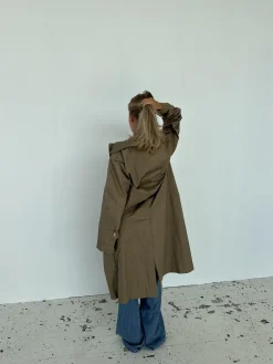 Josefine oversized trenchcoat - Mørk beige