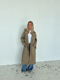 Josefine oversized trenchcoat - Mørk beige