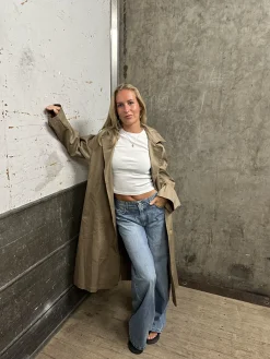 Josefine oversized trenchcoat - Mørk beige